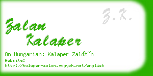 zalan kalaper business card